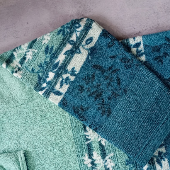 Vintage Aunty Style Fleece Vines / Leaves Half Zip - Picture 4 of 6